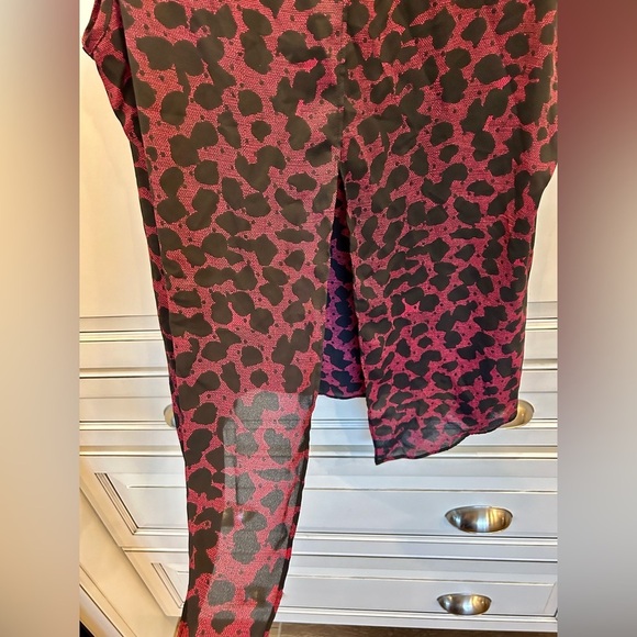 Express Red & Black Animal Print Split Back Tank 
Medium - Picture 4 of 5